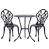 Garden 3PC Outdoor Setting Cast Aluminium Bistro Table Chair Patio Black